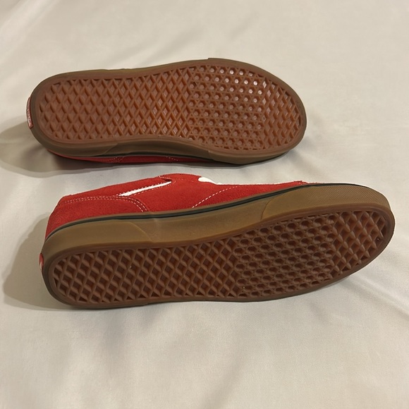 Vans Red Suede Leather Seldan Low Top Lace Up Skate Men’s Sneakers - Picture 4 of 6